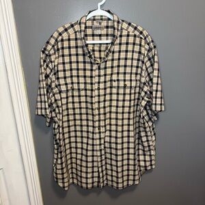 Carhartt Men's Black and Cream Checkered Shirt